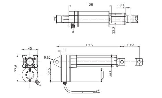 Temperature Resistant Linear DC Motor Electric Actuators 24V 200N~2000N IP66