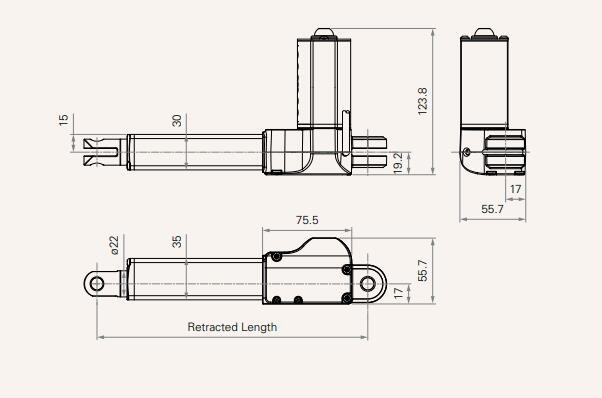 Kitchen Cabinets Motorise DC Actuators 4000N 24V 300mm