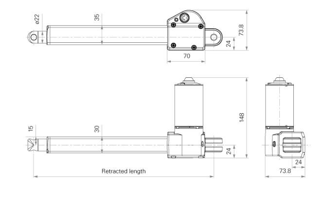 DC Linear Actuators 24V 4000N For Electric Bed Liftchair Furnitures