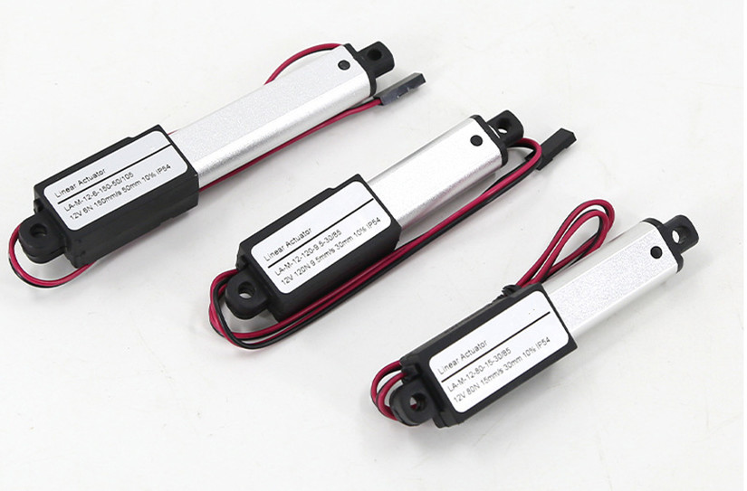 12V Mini Electric DC Linear Actuator 6N To 128N Force Custom Stroke 10-100mm